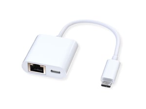 ROLINE 12.02.1100 przejściówka do kabli USB 3.2 Gen 2 Type C RJ-45 Biały