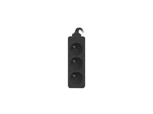 Lanberg PS0-03E-0300-BK grenuttag 3 m, 3 x nätuttag, för inomhusbruk, svart