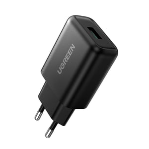 Ugreen 70273 Portable Device Charger for Smartphones, Black, USB, Fast Charging, Indoor
