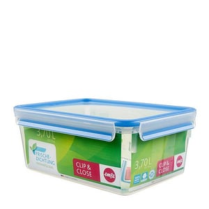 EMSA 508546 Rectangular Food Storage Container, 3.7 L, Clear, 6-Pack