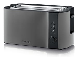 Severin AT 9341 toster 4 kaw. 1400 W Czarny, Stal szczotkowana, Stal nierdzewna