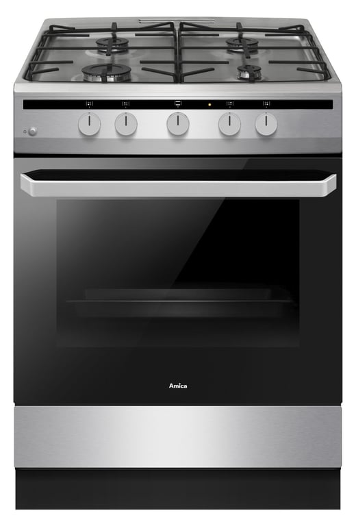 Amica 618GGD4.33HZpFQ(Xx) Kuchenka wolnostojąca Gaz Stal nierdzewna