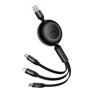 Baseus CAMJ010101 kabel USB USB 2.0 1,1 m USB A USB C/Micro-USB B/Lightning 0,48 Gbit/s 66 W Czarny