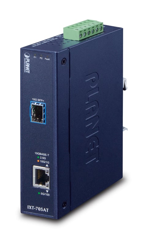 PLANET IXT-705AT konwerter sieciowy 20000 Mbit/s Niebieski
