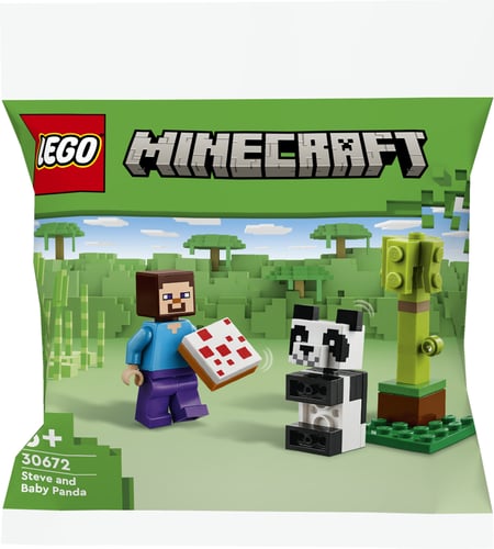 LEGO Minecraft Steve i mała panda