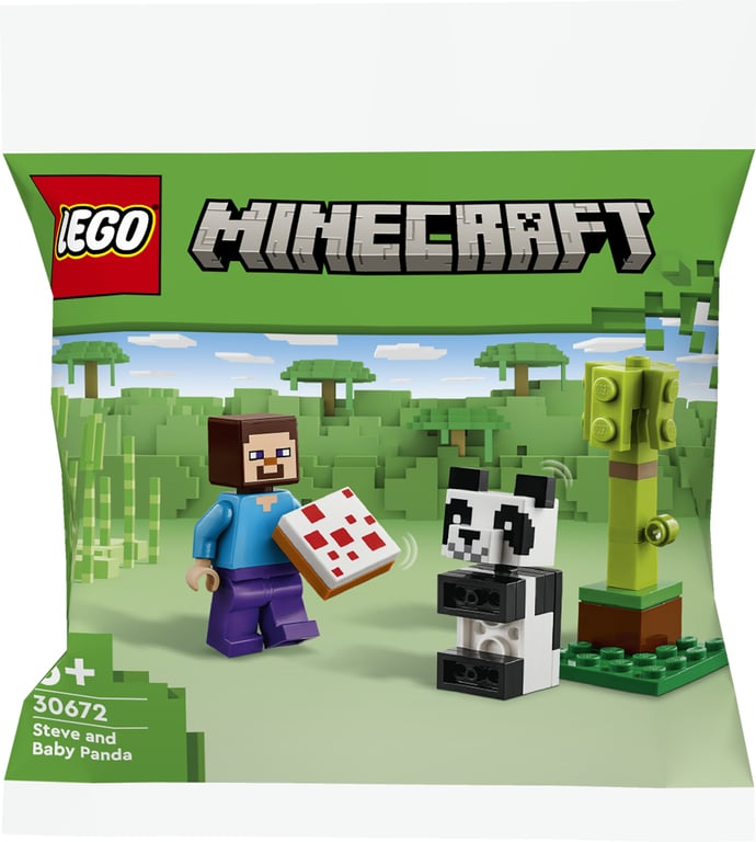 LEGO Minecraft Steve i mała panda