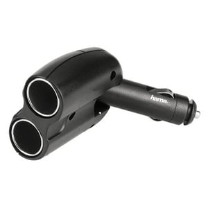 Hama 2-Way Distributor - Cigarette Lighter Socket 180°, 12 V Black
