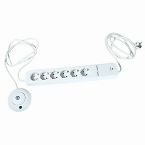 REV 00251201 Verteiler 1,5 m 6 x Netzsteckdose, für den Innenbereich, weiß