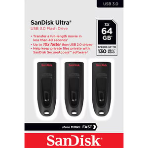 SanDisk Ultra USB-minne 64 GB USB Typ A 3.2 Gen 1 (3.1 Gen 1) Svart