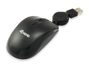 Equip 245103 Travel Mouse, Ambidextrous, USB Type-A, Optical, 1000 DPI
