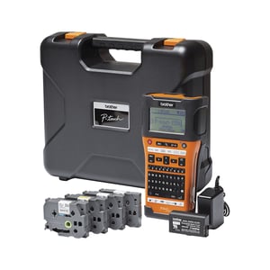 Brother PT-E550WSP Label Printer, Thermal Transfer, 180 x 360 DPI, 30 mm/s, Wired and Wireless, HSe/HGe/TZe, Wi-Fi, QWERTY