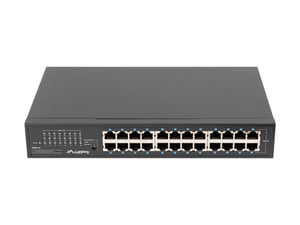 Lanberg RSGE-24 Unmanaged Gigabit Ethernet (10/100/1000) Network Switch, 1U, Black