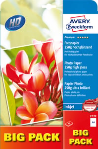 Avery Inkjet Photo Paper 2x20 Sheets Tintenstrahl-Fotopapier A4 (210x297 mm) Hochglanz Weiß