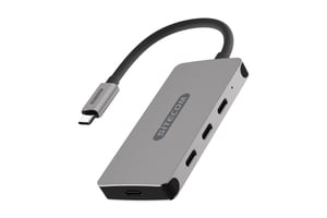 Sitecom CN-386 huby i koncentratory USB 3.2 Gen 1 (3.1 Gen 1) Type-C 10000 Mbit/s Aluminium, Czarny