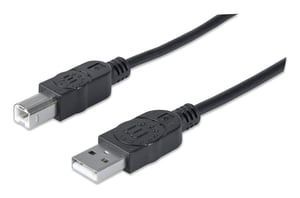 Manhattan 337779 USB 2.0 Cable, 5 m, USB A to USB B, 0.48 Gbit/s, Black
