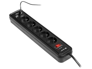 Tracer TRALIS45418 Surge Protector, Black, 5 x Power Outlets, 1.5 m