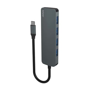 Savio Hub USB-C – 4 x USB-A AK-54 USB 3.2 Gen 1 (3.1 Gen 1) Typ A 1000 Mbit/s Schwarz