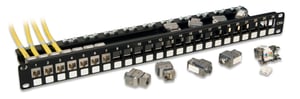 Lindy Cat.6A 10G Premium-Patchpanel mit 24x RJ45-STP-Keystones