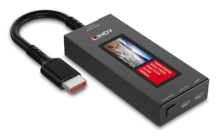 Lindy HDMI 8K60 Signal Analyzer Analizator sygnału Czarny