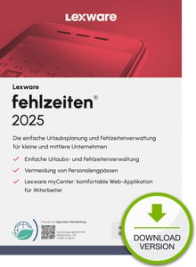 Lexware Absence Management 2025 Download Annual Version (365 days) Leave Management 1 year(s)