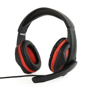 Gembird GHS-03 hörlurar/headset, trådbundet, huvudband, gaming, svart, rött