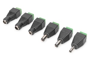 Digitus DC-adapter med stickpropp och uttag samt skruvklämmor 1,35*3,5/ 2,1*5,5/ 2,5*5,5