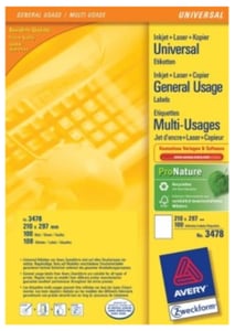 Avery Multifunktionsetiketten, Weiß
