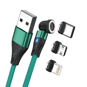 RealPower MagneticCharge3 USB Cable, 1 m, USB-A, Green