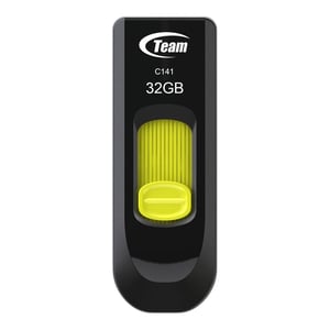 Team Group C141 32 GB USB Type-A 2.0 Flash Drive, Black, Yellow