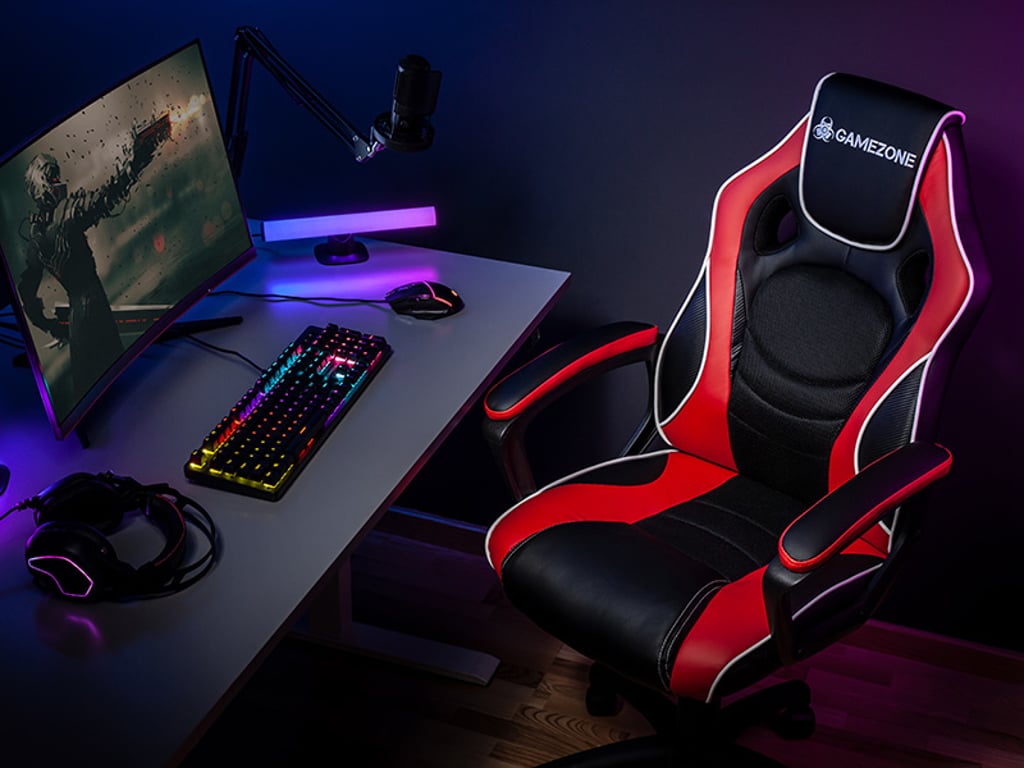 Tracer GAMEZONE GC33 Fotel dla gracza Wiaderko (kołyska) siedzisko Czarny, Czerwony