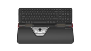 Contour Design RollerMouse Red Plus & Balance-tangentbord Medföljande mus Office RF Wireless + Bluetooth QWERTY Skandinavisk Svart