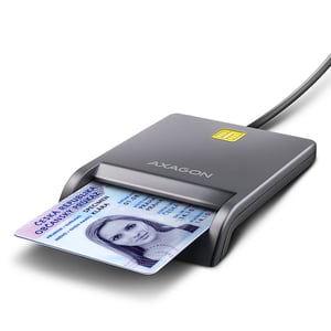 Axagon CRE-SM3T USB Smart Card Flat Reader for Chip Cards, Internal USB 2.0, Black