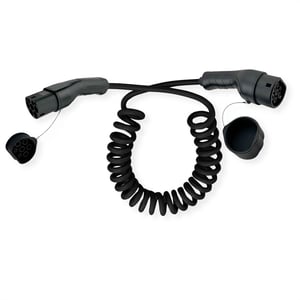 ROLINE 19.08.0047 Electric Vehicle Charging Cable, Black, Type 2, Type 1, 3, 7.5 m