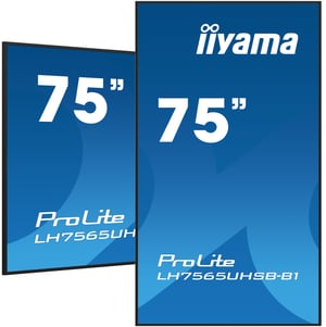 iiyama LH7565UHSB-B1 signage display Kiosk 189,2 cm (74.5") LED Wi-Fi 800 cd/m² 4K Ultra HD Black Built-in Processor Android 11 24/7