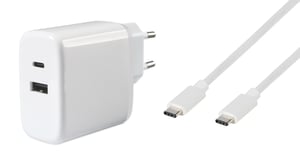 Vivanco Super Fast Dual-Ladegerät-Set, universell, weiß, Wechselstrom, für den Innenbereich