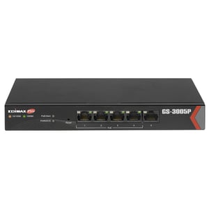Edimax GS-3005P Managed Gigabit-Ethernet-Switch (10/100/1000) mit PoE-Unterstützung, schwarz