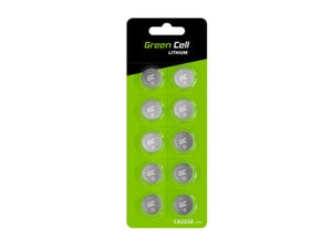 Green Cell Blister 10x Bateria Litowa CR2032 3V 220mAh Guzikowa Pastylkowa