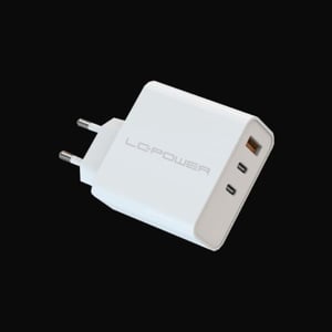 LC-Power LC-GAN-65 ładowarka do urządzeń przenośnych Uniwersalne Biały Prąd przemienny Szybkie ładowanie Wewnętrzna
