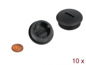 DeLOCK M32 x 1.5 Black Sealing Plug, 10 pieces