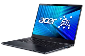 Acer TravelMate P4 TMP414-55-TCO-71PK Intel Core Ultra 7 255U Laptop 35,6 cm (14") WUXGA 16 GB DDR5-SDRAM 512 GB SSD Wi-Fi 7 (802.11be) Windows 11 Pro Niemiecki Czarny