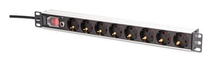 Digitus DN-95436 PDU-Stromverteiler mit 8 Netzanschlüssen, 1U, Schwarz, Silber