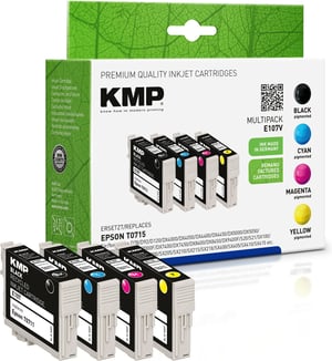 KMP E107V nabój z tuszem 4 szt. Czarny, Cyjan, Purpurowy, Żółty
