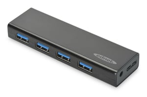 Ednet 85155 huby i koncentratory USB 3.2 Gen 1 (3.1 Gen 1) Micro-B 5000 Mbit/s Czarny