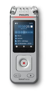 Philips Voice Tracer DVT4110/00 Diktiergerät Speicherkarte Chrom, Silber