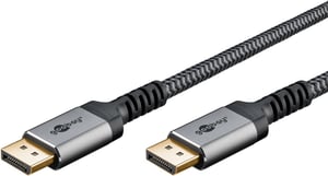Goobay 65266 kabel DisplayPort 3 m Czarny, Srebrny