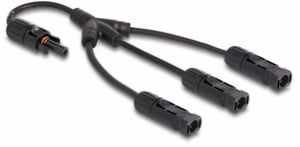 DeLOCK Solar Cable Splitter DL4 1 x Female to 3 x Male 35 cm, Black