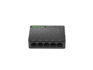 Lanberg DSP1-1005 Unmanaged Gigabit Ethernet (10/100/1000) Network Switch, Black, Gray