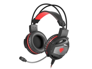 GENESIS Neon 350 Wired Headset with Headband, Gaming, USB Type-A, Black, Red