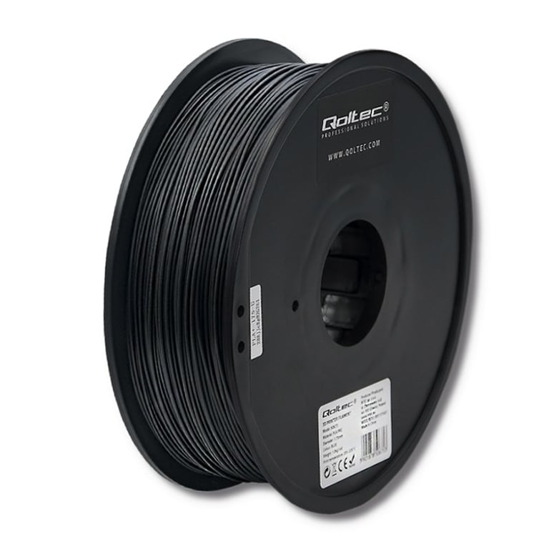 Qoltec 50670 materiały drukarskie 3D Kwas polimlekowy (PLA) Czarny 1 kg
