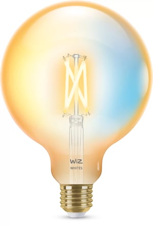 WiZ Amber Light Bulb with Visible Spiral Filament, 50 W, G125, E27